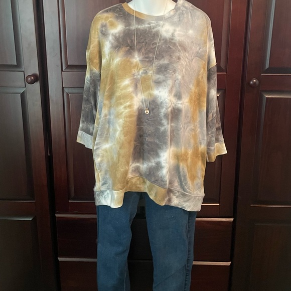 LOGO Lounge by Lori Goldstein Tie-Dye Brushed Jersey Sweatshirt - Picture 4 of 7